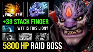 WTF 38 STACK FINGER 1427 Damage Per Hit Melee Right Click 5800 HP Max Attack Speed Lion Dota 2