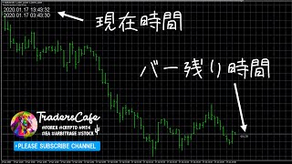 バイナリーオプション 便利な時間を表示する3つのインジケーター。現在時間とバーの残り時間が分かります。