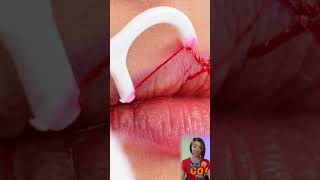 COOL LIPSTICK HACK THAT WILL MAKE YOUR LOOK AWESOME 💄 by 123 GO! Reacts #shorts