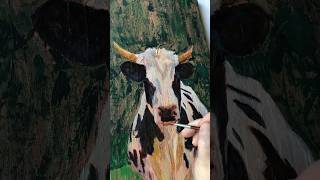 “No Bull” - acrylic heifer cow painting, farm art, rural artist