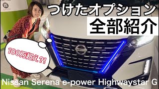 【100万超】日産セレナe-POWERハイウェイスターgにつけたオプションを全部紹介します。