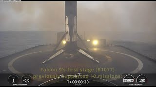 SpaceX Starlink 144 launch and Falcon 9 first stage landing, 10 March 2024