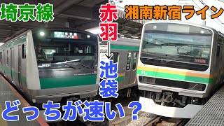 【意外な結果に！】赤羽から池袋まで埼京線と湘南新宿ラインどちらが速いのか徹底検証！