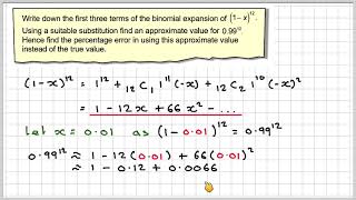 Finding an approximate value using the binomial theorem