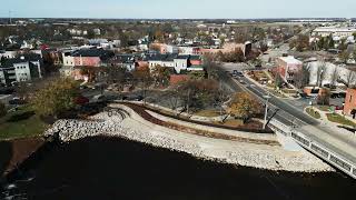 Midwest Towns From Above: Beautiful Aerial Footage of Historic downtown Dundee over the River Raisin