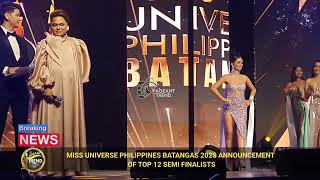 MISS UNIVERSE PHILIPPINES BATANGAS 2025 ANNOUNCEMENT OF TOP 12 SEMI FINALISTS