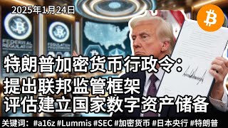 特朗普加密货币行政令：提出联邦监管框架，评估建立国家数字资产储备。2025年1月24日比特币信息差