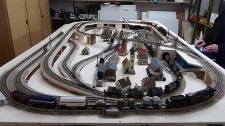 Märklin H0 Anlage Schönblick im Bau, 6 Züge auf Testfahrt