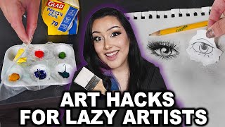 9 Art Hacks For LAZY Artists *least effort as possible*