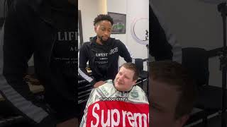 When you take your white friend to a black barbershop😂