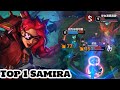 Wild Rift Samira - Top 1 Samira Soul Fighter Skin Gameplay Rank Challenger