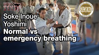 Soke Inoue Yoshimi - Normal vs emergency breathing in Karate - Seminar Italy 2013