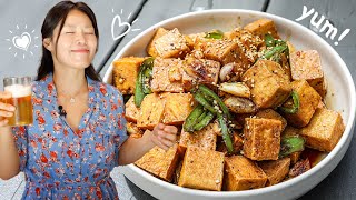 🥢Asian at Home | Crispy Chili Garlic Tofu Recipe | Easy and Delicious Recipe Ready in Minutes