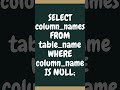 Learn sql in less than one minute (Null value)