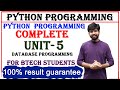 python programming complete unit 5 | database programming | btech python programming unit 5 | btech