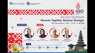 [LIVE] - G20 Seminar : Recover Together, Recover Stronger