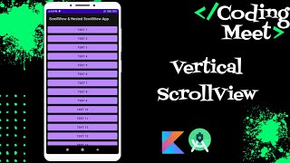 How to Implement Vertical ScrollView in Android Studio Kotlin