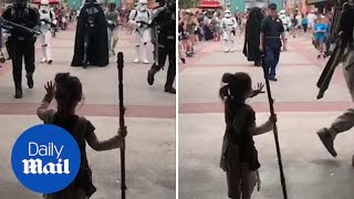 Star Wars fan uses the Force to fend of villains and hugs Chewy