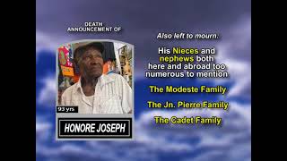 Honore Joseph ~ Medium Obituary