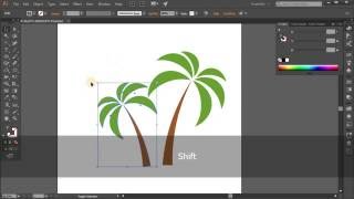 Simple palm icon. Tutorial Adobe Illustrator CC for beginners