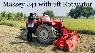 Massey 241 with 7 feet rotavator |  Maschio 7 feet virat rotavator | 241 rotavator performance