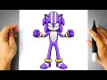 How to DRAW DARKSPINE SUPER SONIC from the Movie step by step - Drawing Sonic the Hedgehog - Sonic 2