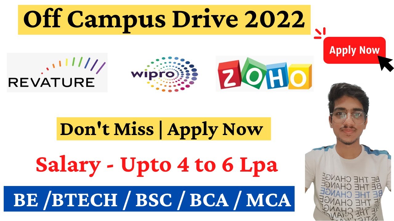 Wipro Recruitment 2022 | Zoho Off Campus Drive 2022 | Revature Wipro ...