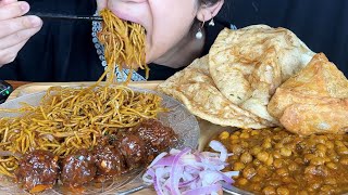 Eating Chole Bhature, Manchurian \u0026 noodles