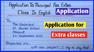 Application to principal for extra class in english|Data Education|