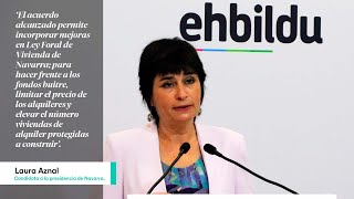 Laura Aznal apunta las medidas a incorporar en la Ley Foral de Vivienda para garantizar el acceso.