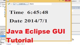 Java Eclipse GUI Tutorial 23 # Show System Date and Time in JFrame ( Dynamic Clock )