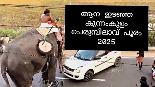 ആന ഇടഞ്ഞ കുന്നംകുളം പെരുമ്പിലാവ് പൂരം 2025#kunnamkulam perumpilavu pooram2025