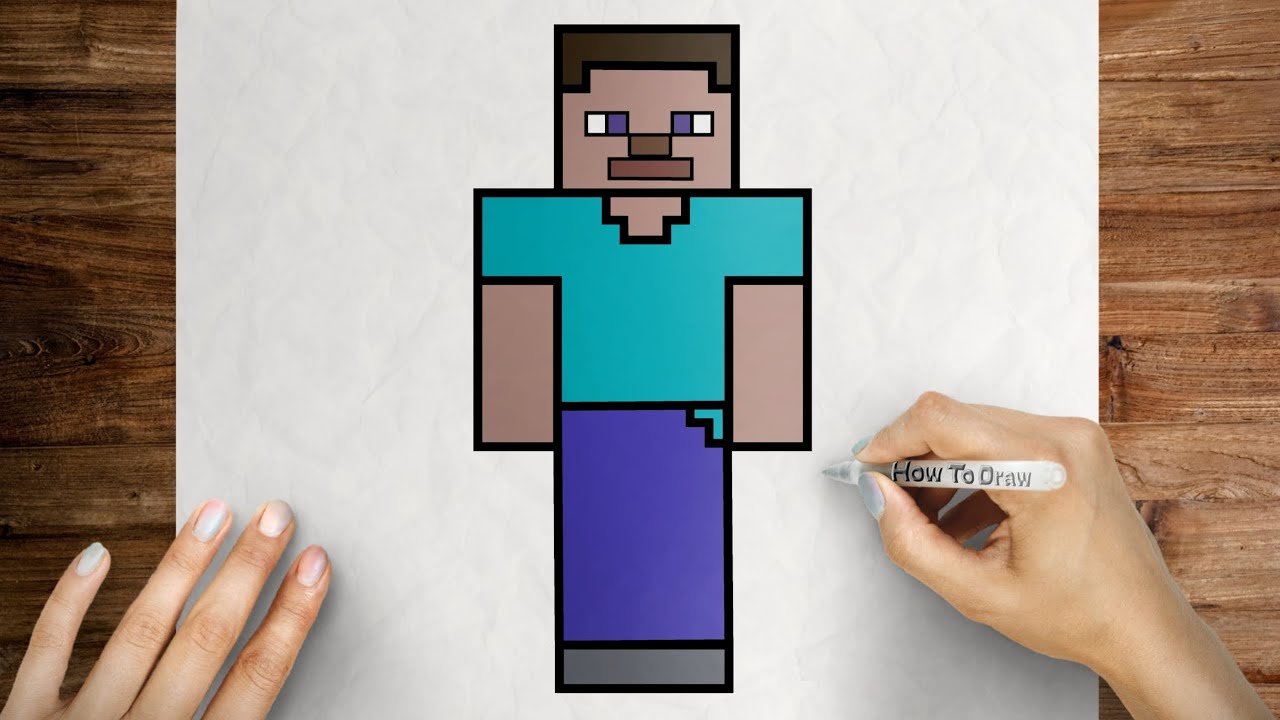How To Draw Steve From Minecraft Youtube