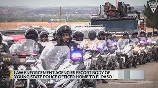 New Mexico State Police escort late officer's body back to his hometown