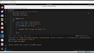 How to use strcmp function to compare two strings in C