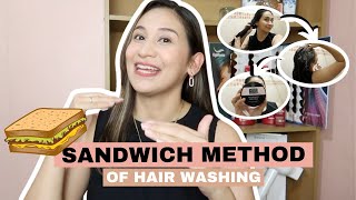 SANDWICH METHOD OF HAIR WASHING for oily roots and dry hair | Lolly Isabel