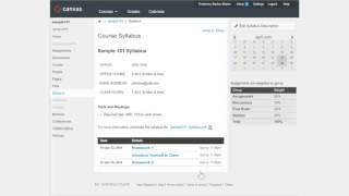 Using the Syllabus Tool on Canvas