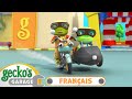 Grand-mère et Gecko se promènent en moto | Le Garage de Gecko｜Camions pour enfants