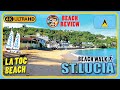 La Toc Beach Castries St.Lucia 🇱🇨 4k Walking Tour / Beach Walk & Review