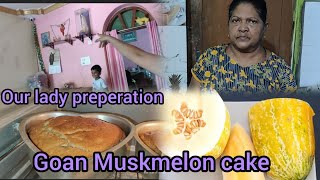 Goan Muskmelon cake by mother in-law/cleaning and arranging for our lady at our place#goanvlog #goan