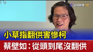 小草指翻供害慘柯 蔡壁如：從頭到尾沒翻供