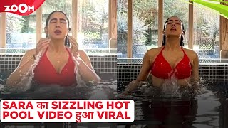 Sara Ali Khan SIZZLES in red hot bikini as she takes a dip in the pool during her UK vacation