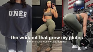 my holy grail glute day workout \u0026 oner active iconic launch mini try-on haul