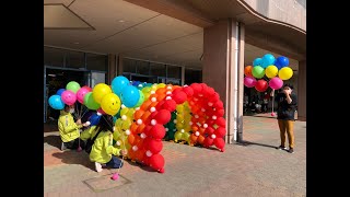 大崎小学校１５０周年記念式典　バルーンリリース　スライド写真