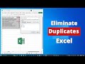 How to Eliminate Duplicates on Microsoft Excel