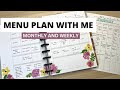 MEAL PLAN WITH ME | HAPPY PLANNER | HAPPY PLANNER MENU PLANNER | MONTHLY MEAL PLAN