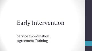 EI Service Agreement Training