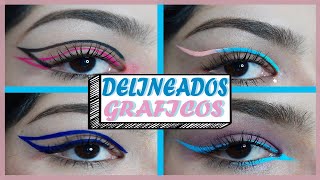 COMO HACER DELINEADO DE COLORES 👀💕 | Delineados FLOTANTES / GRAFICOS 💄| 4 delineados en 8 MINUTOS ✨