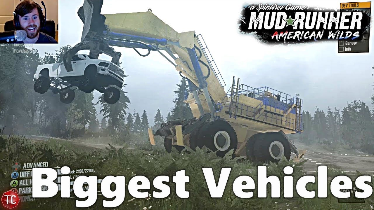 SpinTires MudRunner: BIGGEST VEHICLES EVER!? - YouTube