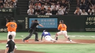 -2023.09.10-【NPB】８回表 三好大倫 同点機も吉川尚輝の好送球に阻まれる 中日ドラゴンズ（vs読売）